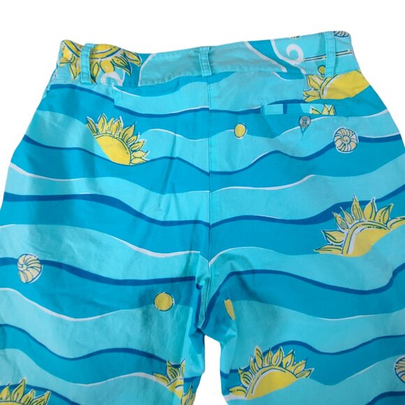Lily Pulitzer Cropped Pants Girls 10 (28x23) Beach Blue Summer Ocean - Picture 5 of 11